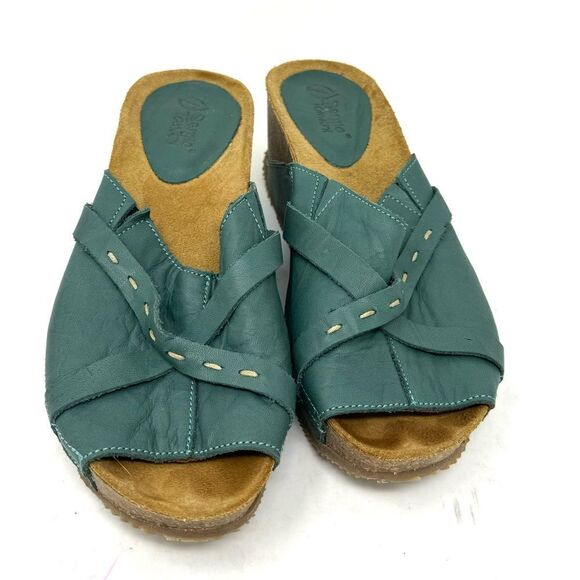 Sergio Tomani Leather Heeled Pluma Girasol Sandals Size US 6.5 EUR 37 NIB - Picture 1 of 4